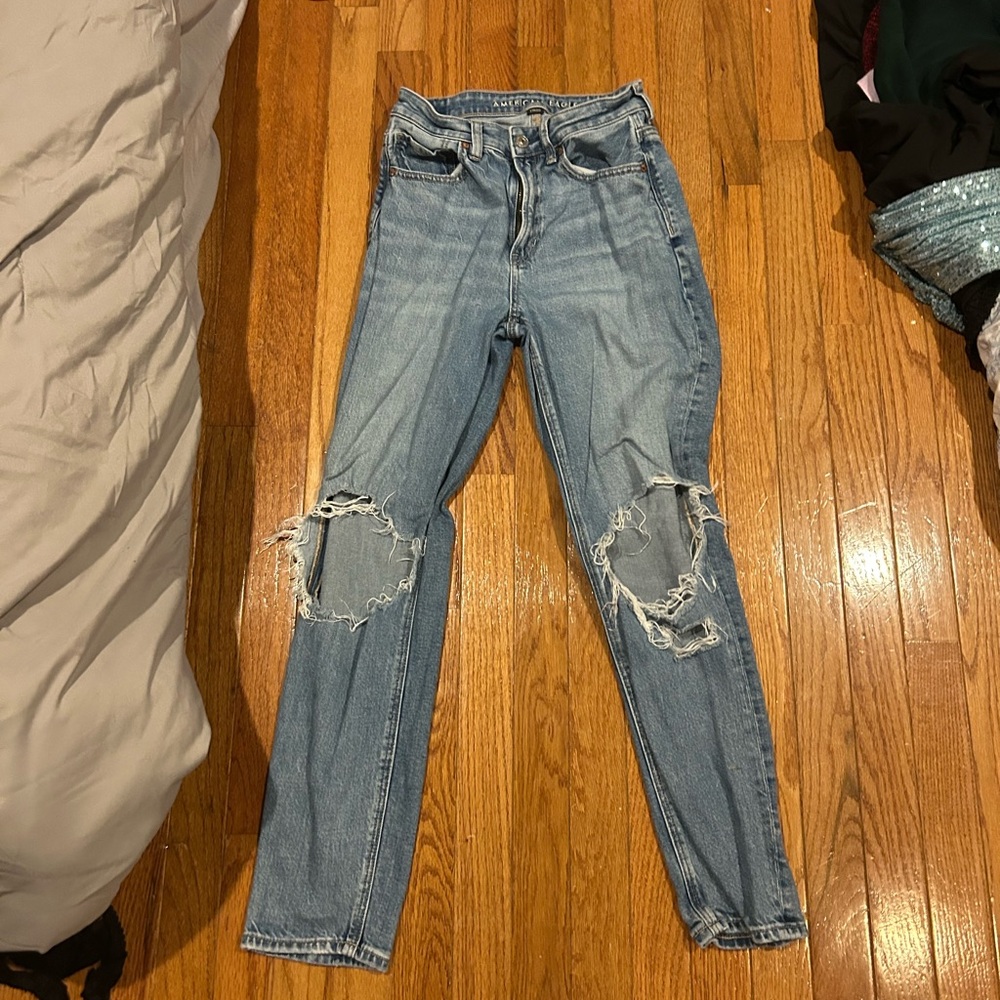 American Eagle Outfitters Blue Skinny Jeans Distressed Style